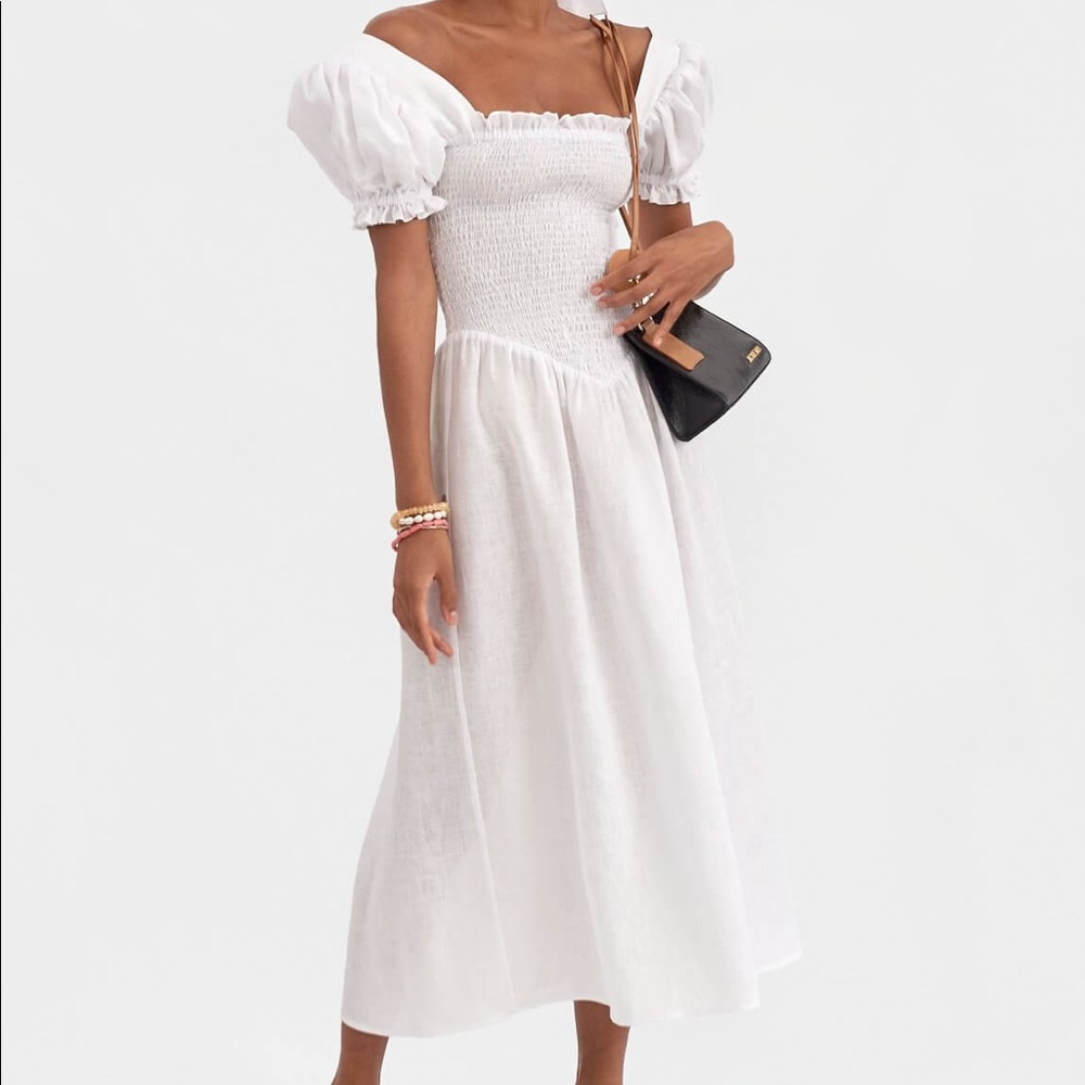Sleeper White Midi Dress
